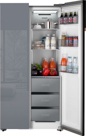     Weissgauff WSBS 590 NoFrost Inverter Premium Dark Grey Glass