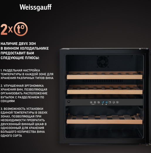 ������������ ������ ����������� Weissgauff WWCI-36 DB Dual Zone