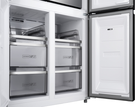     Weissgauff WCD 590 NoFrost Inverter Premium Ecofresh Bru Steel Glass