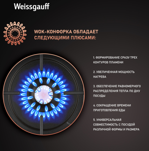 �������� ������ Weissgauff HGG 641 WV Volcano Burner Nano Glass