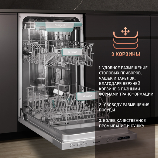 ������������ ������������� ������ � ����� �� ���� Weissgauff BDW 4543 D (����������� 2025 ����)