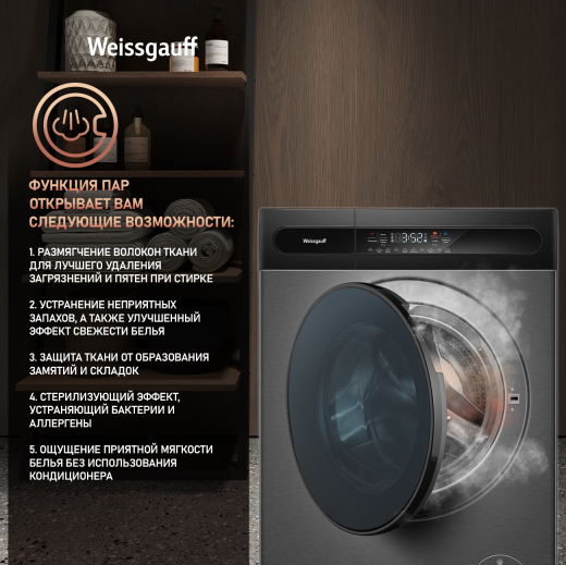 ���������� ������ � ������, ���������� � ����� Weissgauff WMD 49411 DC Inverter Steam Grey