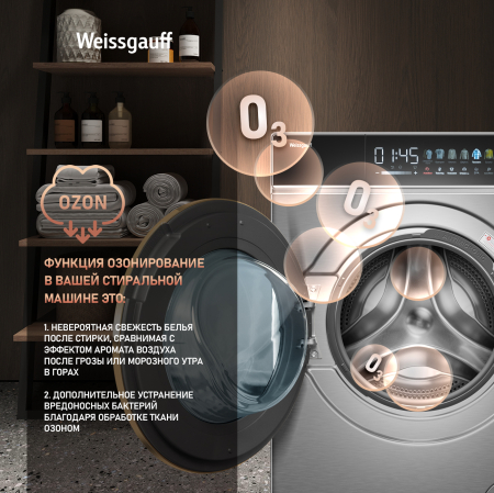 C   ,  , , ,    Weissgauff WMD 58411 Direct Drive Inverter Premium Steam Steel