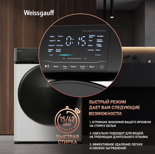 C��������� ������ � ������ �������� � ���������� Weissgauff WM 4927 Direct Drive Inverter Premium