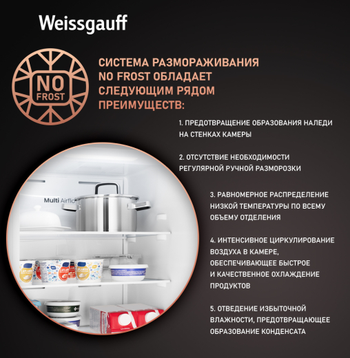 ������������ ����������� � ���������� Weissgauff WRKI 195 Full NoFrost Inverter