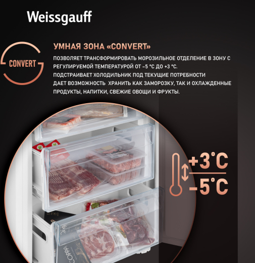 ������������ ����������� � ���������� Weissgauff WRKI 195 Full NoFrost Inverter