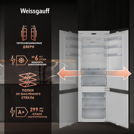 ������������ ����������� � ���������� Weissgauff WRKI 195 Full NoFrost Inverter