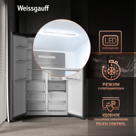     Weissgauff WSBS 1036 Inverter NoFrost Premium Dark Inox