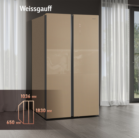     Weissgauff WSBS 1036 Inverter NoFrost Premium hampagne Glass