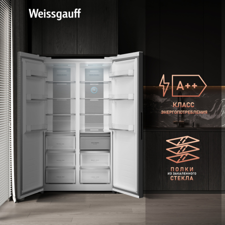     Weissgauff WSBS 1036 Inverter NoFrost Premium White Glass