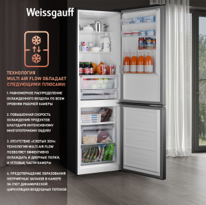     Weissgauff WRK 2000 Total NoFrost Inverter Black Inox