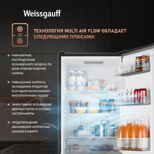 ��������������� ����������� � ���������� Weissgauff WRK 2000 Total NoFrost Inverter Black
