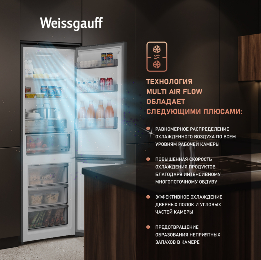 ��������������� ����������� � ���������� Weissgauff WRK 2000 Total NoFrost Inverter Dark Grey