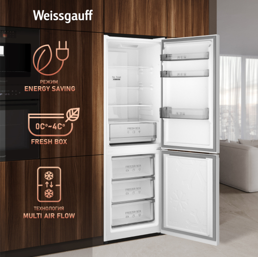 ��������������� ����������� � ���������� Weissgauff WRK 185 Total NoFrost Inverter White