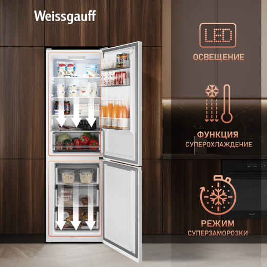 ��������������� ����������� � ���������� Weissgauff WRK 185 Total NoFrost Inverter White