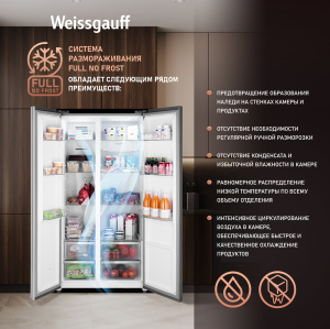     Weissgauff WSBS 550 GRG Inverter NoFrost