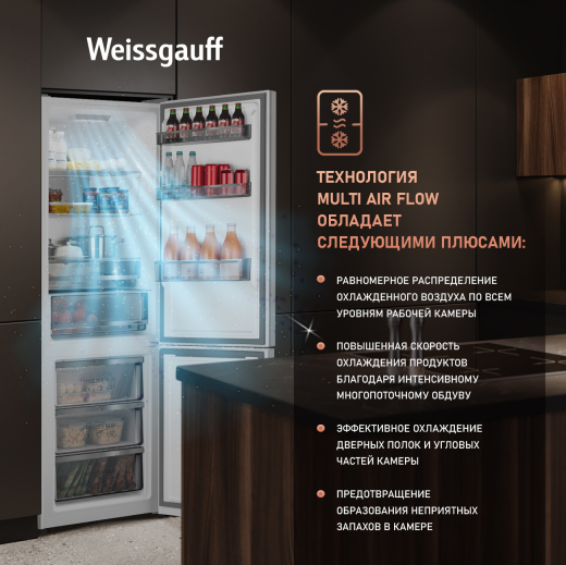 ��������������� ����������� � ���������� Weissgauff WRK 2000 Total NoFrost Inverter White Glass
