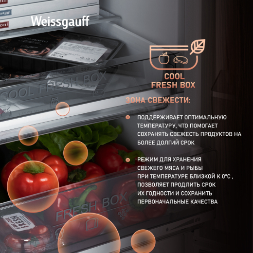 ��������������� ����������� � ���������� Weissgauff WRK 2000 Total NoFrost Inverter White Glass