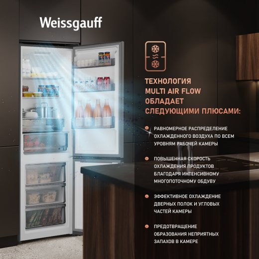 ��������������� ����������� � ���������� Weissgauff WRK 2000 Total NoFrost Inverter Inox