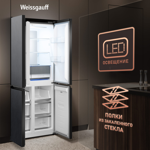 ��������������� ����������� � ���������� Weissgauff WCD 450 Rock Glass NoFrost Inverter
