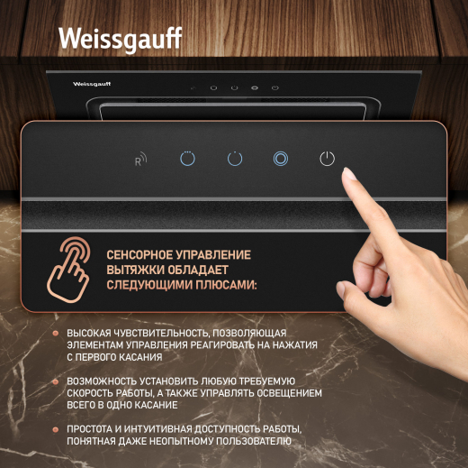 �������� ������������ ������� Weissgauff Aura 456 Touch Black Glass
