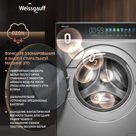 C    , , ,    Weissgauff WM 58411 Direct Drive Inverter Premium Steam Steel