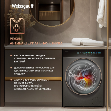 C    , , ,    Weissgauff WM 58411 Direct Drive Inverter Premium Steam Grey