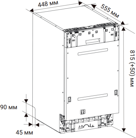 ������������ ������������� ������ � ��������� ������� �� ����, ����-����������� � ���������� Weissgauff BDW 4538 Touch Inverter Autoopen Timer Floor