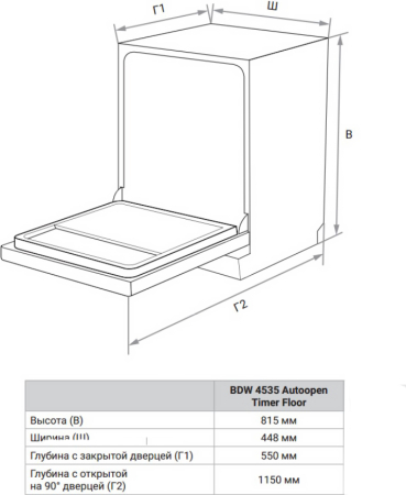������������ ������������� ������ � ��������� ������� �� ���� � ����-����������� Weissgauff BDW 4535 Autoopen Timer Floor