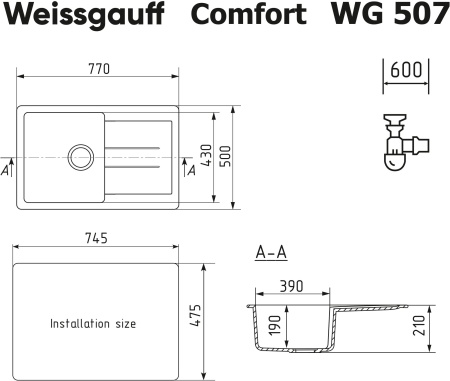 ����� Weissgauff WG 507310 Comfort Cold Grey