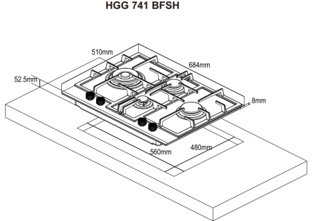 �������� ������ Weissgauff HGG 741 BFSH