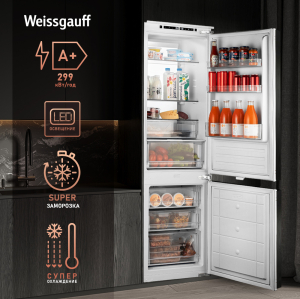 Встраиваемый холодильник с инвертором Weissgauff WRKI 178 Total NoFrost Premium BioFresh