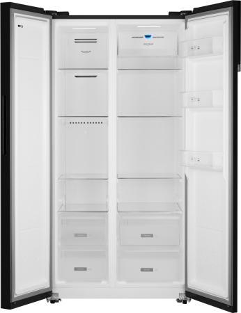 Отдельностоящий холодильник с инвертором Weissgauff WSBS 600 NoFrost Inverter Rock Glass