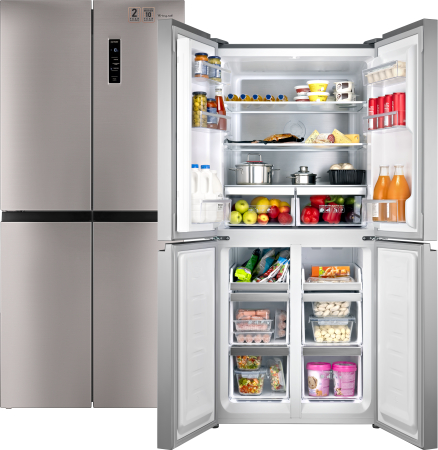 Отдельностоящий холодильник с инвертором Weissgauff WCD 486 NFX