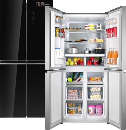 Отдельностоящий холодильник с инвертором и конвертируемой зоной Weissgauff WCD 486 NFB