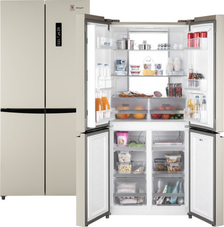 Отдельностоящий холодильник с инвертором Weissgauff WCD 450 Be NoFrost Inverter