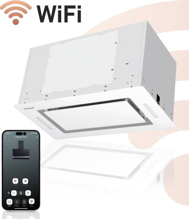 Кухонная встраиваемая вытяжка с Wi-Fi и инвертором Weissgauff Aura 1350 WH Premium Touch Inverter Wi-Fi