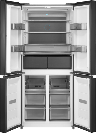 Отдельностоящий холодильник с инвертором Weissgauff WCD 590 Nofrost Inverter Premium Biofresh White Glass
