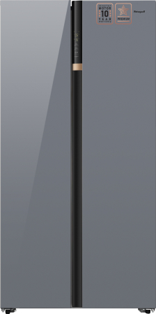Отдельностоящий холодильник с инвертором Weissgauff WSBS 590 NoFrost Inverter Premium Dark Grey Glass