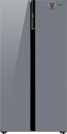 Отдельностоящий холодильник с инвертором Weissgauff WSBS 600 NoFrost Inverter Dark Grey Glass