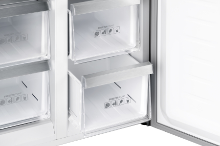 Отдельностоящий холодильник с инвертором и конвертируемой зоной Weissgauff WCD 486 NFX