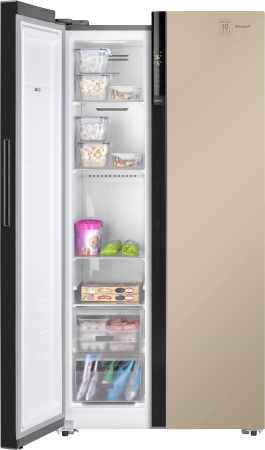 Отдельностоящий холодильник с инвертором Weissgauff WSBS 600 BeG NoFrost Inverter
