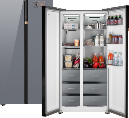     Weissgauff WSBS 590 NoFrost Inverter Premium Dark Grey Glass
