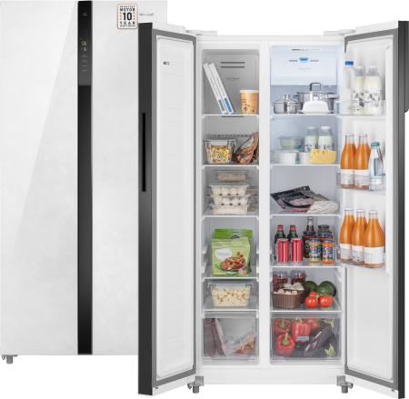     Weissgauff WSBS 500 Inverter NoFrost White Rock Glass