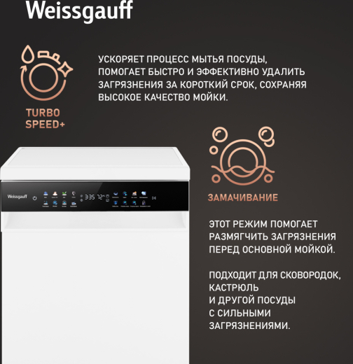 ������������� ������ c ����-����������� � ���������� Weissgauff DW 4539 Inverter Touch AutoOpen White