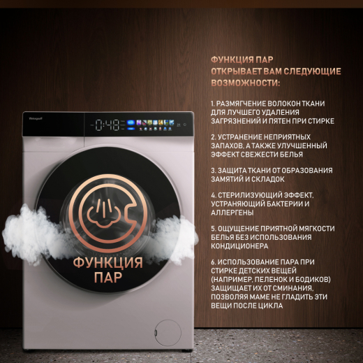 C��������� ������ � ���������� � ����� Weissgauff WM 999 Full Touch DC Inverter Steam