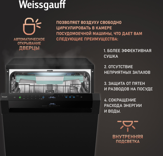 ������������� ������ � ����-����������� � ���������� Weissgauff DW 6114 Inverter Touch AutoOpen Black