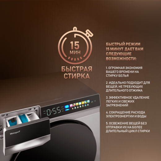 C��������� ������ � ���������� � ����� Weissgauff WM 998 Full Touch DC Inverter Steam Silver